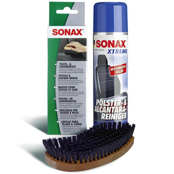 Sonax XTREME Polsterreiniger Alcantarareiniger 400ml + SONAX Textil Leder  Bürste